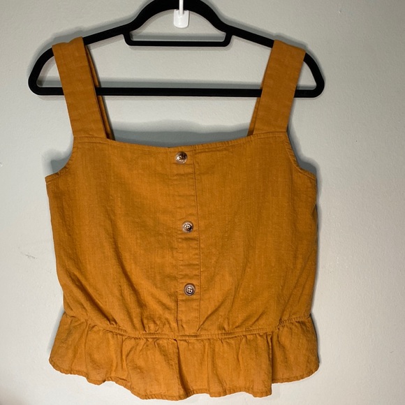 Cloud Ten Tops - Cloud Ten Peplum Ruffle Top Burnt Orange L